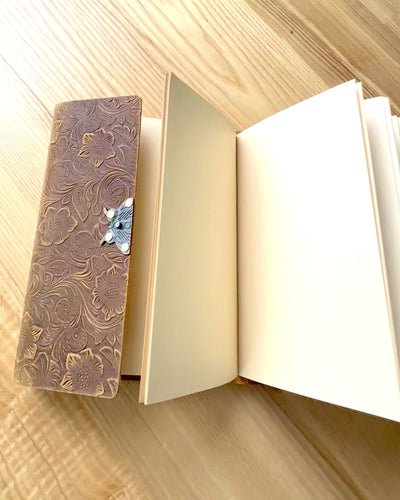Lyxig Retro Anteckningsbok med Läderomslag - "Vintage Elegance", 480 sidor, möjlighet till gravyrpersonalisering