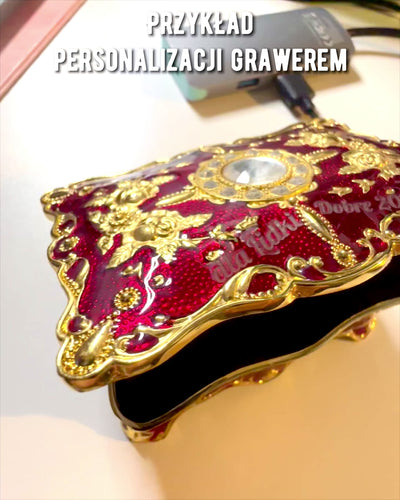 Skrin, Smyckesorganisatör i Vintage-stil – Metallskattkista med Dekorativa Element