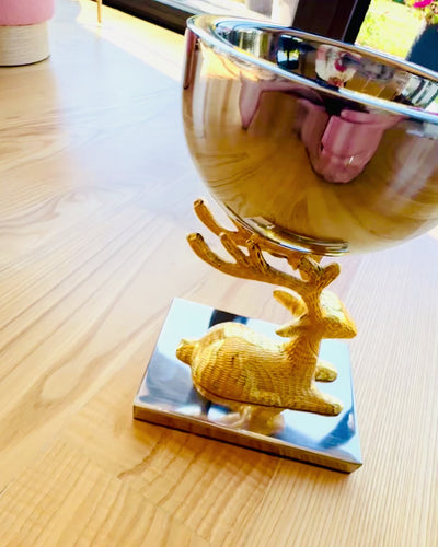 Dekorativ skål Hjort Trofé – Hantverk från Indien, personalisering med gravyr