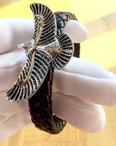 Herrarmband "SkyRider" – Läderstil med Karaktär - möjlighet till personlig gravyr