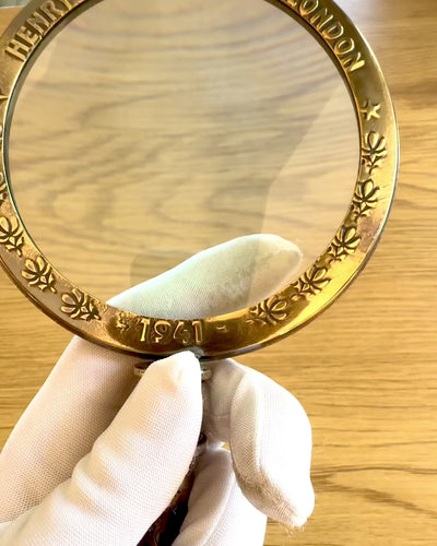 Mässingsförstoringsglas Navigator 1941 med Läderfodral – Handgjord, Premium, möjlighet till anpassning som present