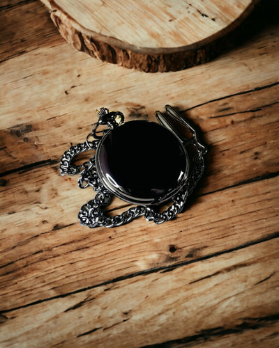 Klassisk Mekanisk Fickur med Dubbel Lock – Manuell, Svart, personalisering med gravyr